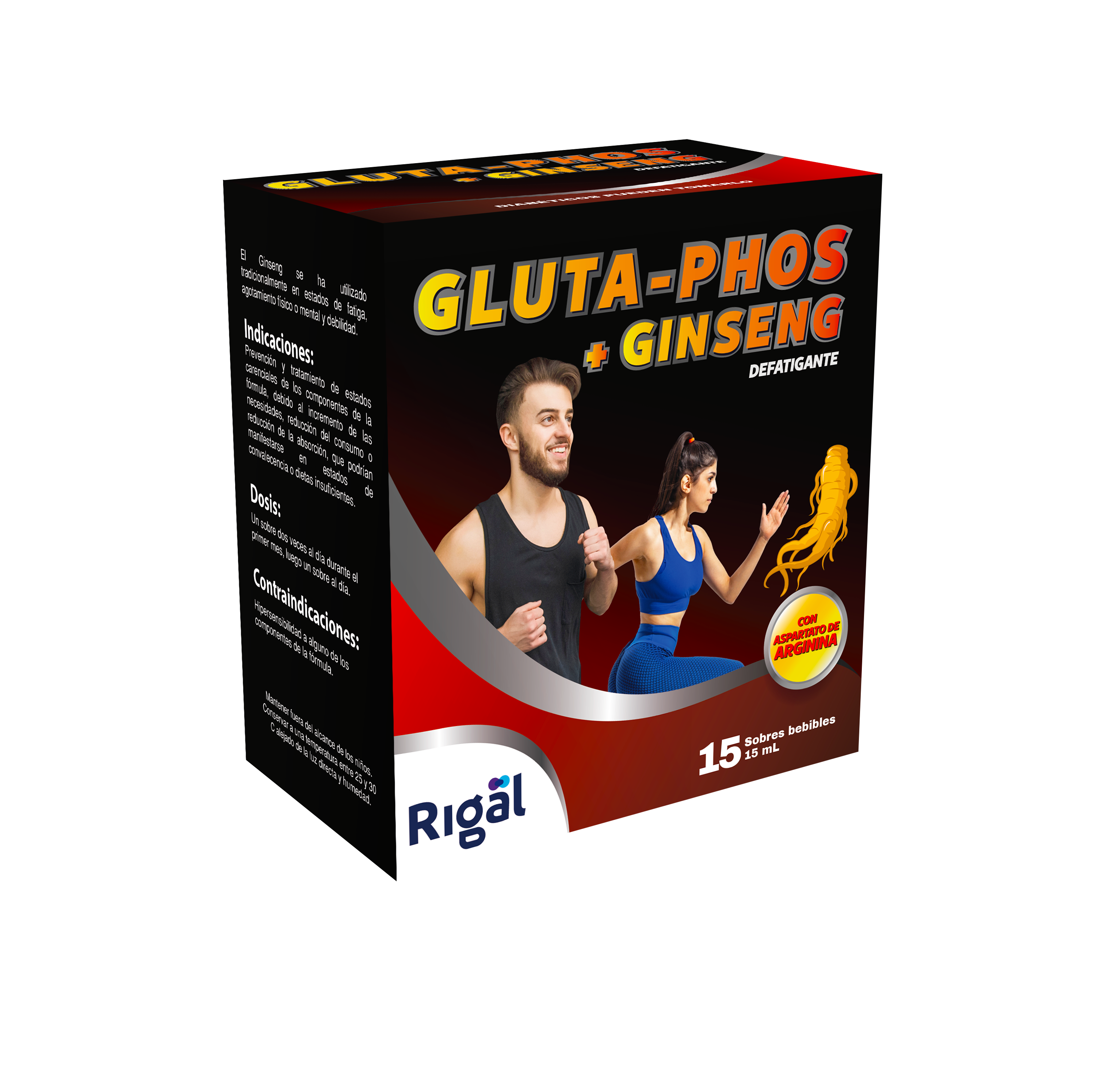 Gluta Phos + Ginseng 15 Sobres